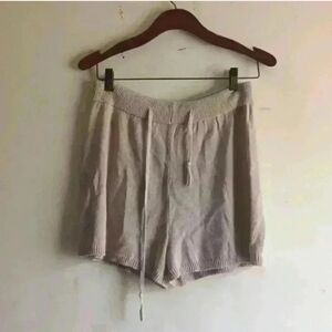 High Waist Begie Knit Shorts